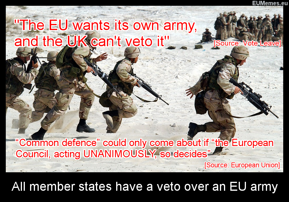 The UK does have a veto over an EU army