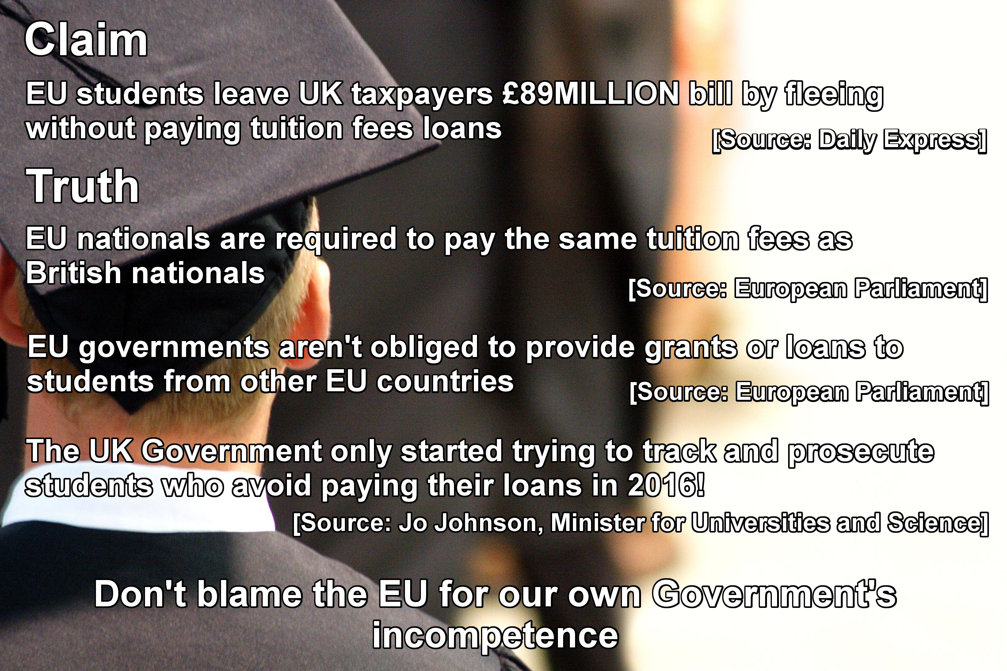 Members states are not required to give EU students grants or loans